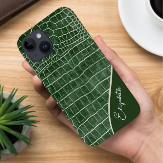グリーンパーソナライズされたワニ Case-Mate iPhone 14ケース
