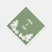 グリーンパーソナライズされた結婚のナプキン スタンダードランチョンナプキン (角)