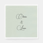 グリーンパーソナライズされた結婚のナプキン スタンダードランチョンナプキン (正面)