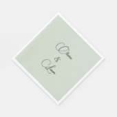 グリーンパーソナライズされた結婚のナプキン スタンダードランチョンナプキン (角)