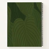 グリーンパーソナライズされた葉ボタニカル自然 ノートブック (裏面)