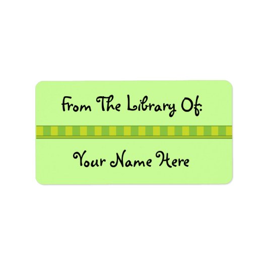 グリーンパーソナライズされた蔵書票ライブラリのシール ラベル (正面)