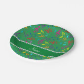 グリーンパーソナライズされた虹の音符 ペーパープレート (アングル)