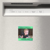 グリーンパーソナライズされた誕生日リマインダー磁石 マグネット (インサイチュ (食洗機))