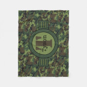 グリーンパーソナライズされた迷彩フリースペットブランケット フリースブランケット (正面)