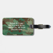 グリーンパーソナライズされた迷彩柄ラゲッジタグ ラゲッジタグ (裏面横)