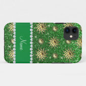 グリーンパーソナライズされた金ゴールドの名前 Case-Mate iPhoneケース (裏面(横))