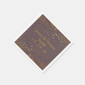 グリーンパーソナライズされた金ゴールドグリッターフェイク箔 スタンダードカクテルナプキン (角)