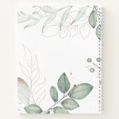 グリーンパーソナライズされた金ゴールドリーフ感謝ジャーナル ノートブック (裏面)