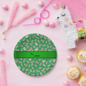 グリーンパーソナライズされた・ドミニオ ペーパープレート (パーティー)