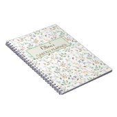 グリーンパーソナライズされた&ブラウンフローラガーデンプランナー ノートブック (右側)