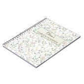 グリーンパーソナライズされた&ブラウンフローラガーデンプランナー ノートブック (左側)