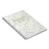 グリーンパーソナライズされた&ブラウンフローラガーデンプランナー ノートブック (右側)