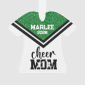 グリーンパーソナライズされた&ブラック応援ママオーナメント オーナメント (裏面)