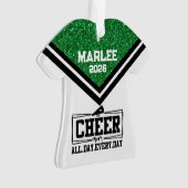 グリーンパーソナライズされた&ブラック応援ママオーナメント オーナメント (正面)