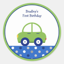 グリーンパーソナライズされた&ブルーカーファースト誕生日