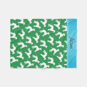 グリーンパーソナライズされた・ベディントン・テリアドッグ フリースブランケット (正面(横))