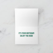 グリーンパーソナライズされた&ホワイトライセンスプレート誕生日 カード (内部)