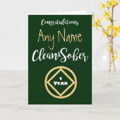 グリーンパーソナライズされた&金ゴールドNA社内で1年間の業務停止 カード (黄色い花)