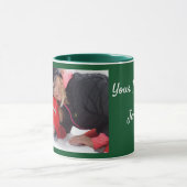 グリーンパーソナライズ写真テンプレートギフトコーヒーマグ マグカップ (中央)