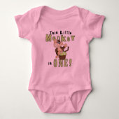 グリーンパーティーモンキー1st誕生日Tシャツとギフト ベビーボディスーツ (正面)