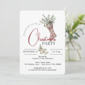 グリーンパーティー付きニットストッキング 招待状 (スタンド正面)