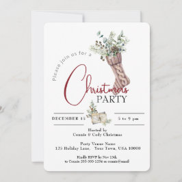 グリーンパーティー付きニットストッキング 招待状