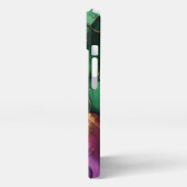 グリーンパープルアルコールアートガーリー金ゴールド iPhoneケース (左側面)