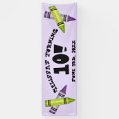 グリーンパープルアーティストクレヨン子供の誕生日パーティー 横断幕 (縦)