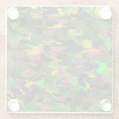 グリーンパープルイエロースワールガラスコースター ガラスコースター (裏面)