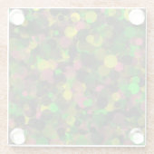 グリーンパープルイエロードットガラスコースター ガラスコースター (裏面)