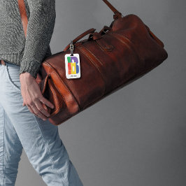 グリーンパープルイエローレッドモノグラムイニシャルB ラゲッジタグ