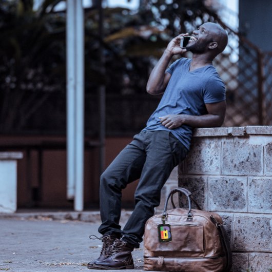 グリーンパープルイエローレッドモノグラムイニシャルB ラゲッジタグ