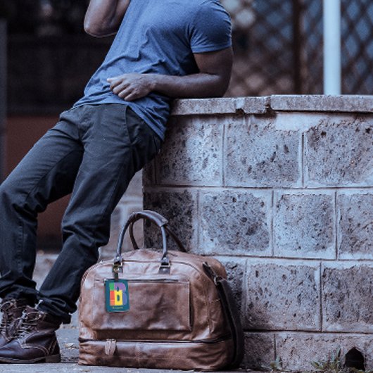 グリーンパープルイエローレッドモノグラムイニシャルB blue ラゲッジタグ