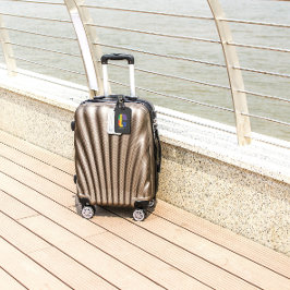 グリーンパープルイエローレッドモノグラムイニシャルCグレー ラゲッジタグ