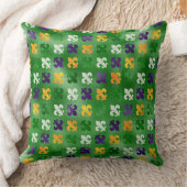 グリーンパープルオレンジマルディグラスフルーアディリス クッション (ブランケット)