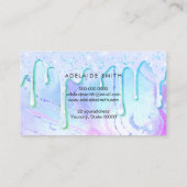 グリーンパープルグリッタードリップデザイン 名刺 (裏面)