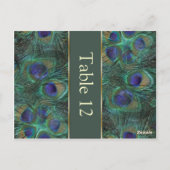 グリーンパープルピーコックテーブル番号葉書 ポストカード (裏面)