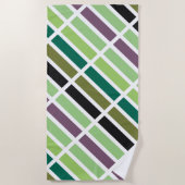 グリーンパープルブラックハウス ビーチタオル (正面)