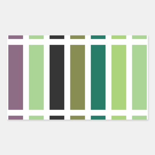 グリーンパープルブラックハウス 長方形シール (正面)