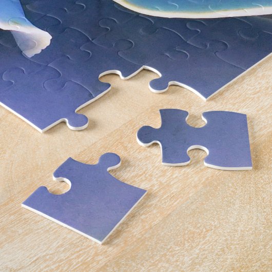 グリーンパープルブルーサボテンエレガントクローズアップ写真 ジグソーパズル (側面)