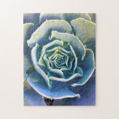 グリーンパープルブルーサボテンエレガントクローズアップ写真 ジグソーパズル (縦)