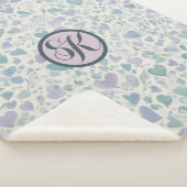 グリーンパープルブルーラブハート シェルパブランケット (3/4)