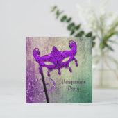 グリーンパープルマスカレードパーティの招待状 招待状 (スタンド正面)