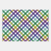 グリーンパープルモダンギンガムギフト ラッピングペーパーシート (正面)