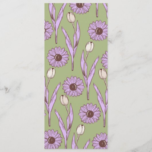 グリーンパープルレトロY2Kヒッピーファンキーフラワーパターン プログラム (裏面)