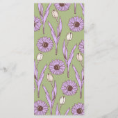 グリーンパープルレトロY2Kヒッピーファンキーフラワーパターン メニュー (裏面)