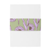 グリーンパープルレトロY2Kヒッピーファンキーフラワーパターン 招待状ベリーバンド (裏面例)