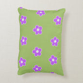 グリーンパープルレトロY2K花柄 アクセントクッション (裏面(縦))