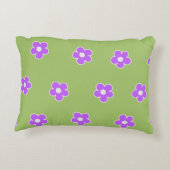 グリーンパープルレトロY2K花柄 アクセントクッション (裏面)